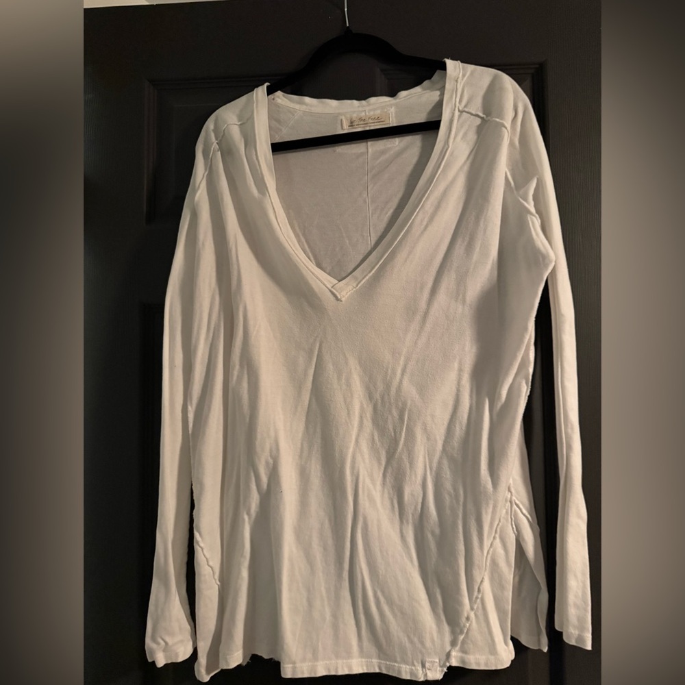 Free People White Long Sleeve